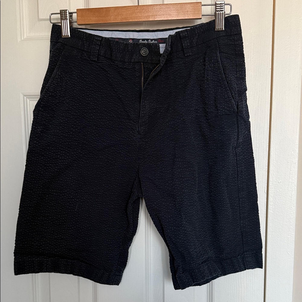 Boy’s Navy Textured Flat-Front Shorts - Youth